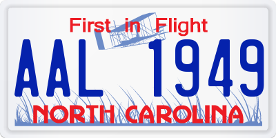 NC license plate AAL1949