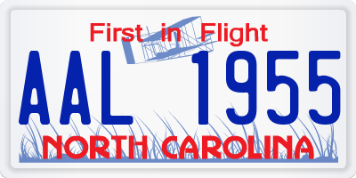 NC license plate AAL1955