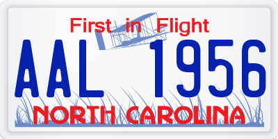 NC license plate AAL1956