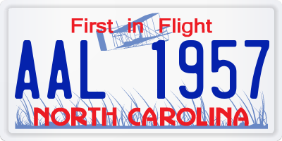 NC license plate AAL1957