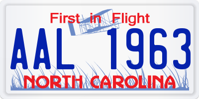 NC license plate AAL1963