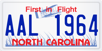 NC license plate AAL1964