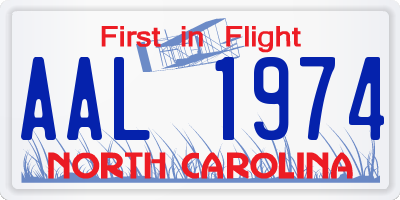 NC license plate AAL1974