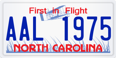 NC license plate AAL1975