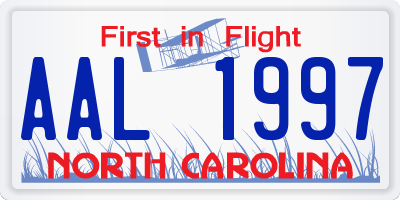 NC license plate AAL1997