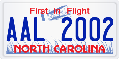 NC license plate AAL2002