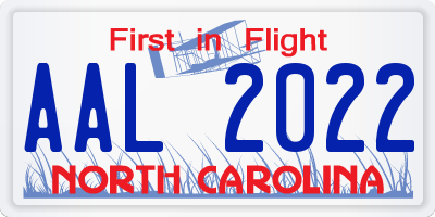 NC license plate AAL2022