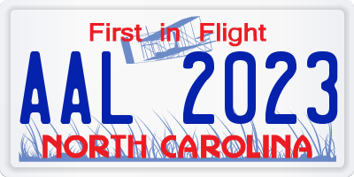 NC license plate AAL2023