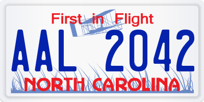 NC license plate AAL2042