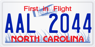 NC license plate AAL2044