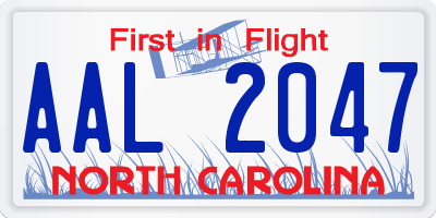 NC license plate AAL2047