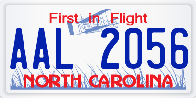 NC license plate AAL2056