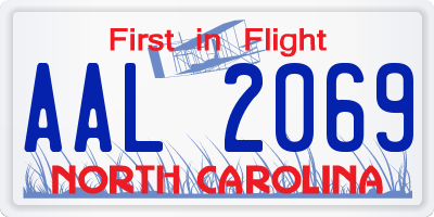 NC license plate AAL2069