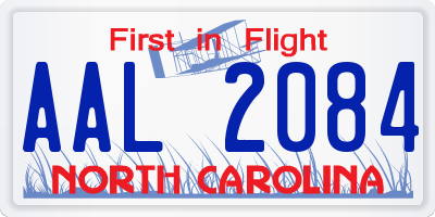 NC license plate AAL2084