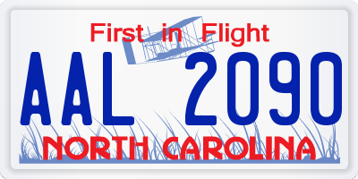 NC license plate AAL2090