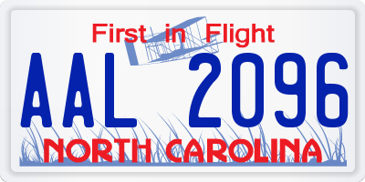 NC license plate AAL2096