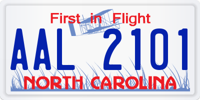 NC license plate AAL2101