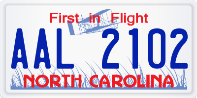 NC license plate AAL2102