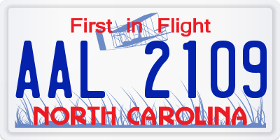 NC license plate AAL2109
