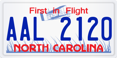 NC license plate AAL2120