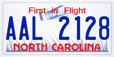 NC license plate AAL2128
