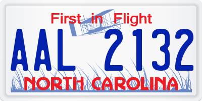 NC license plate AAL2132