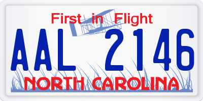 NC license plate AAL2146