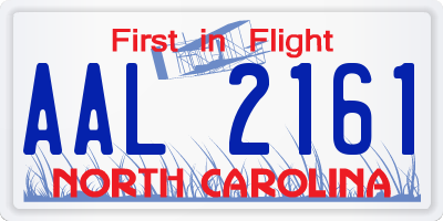 NC license plate AAL2161