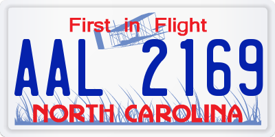 NC license plate AAL2169