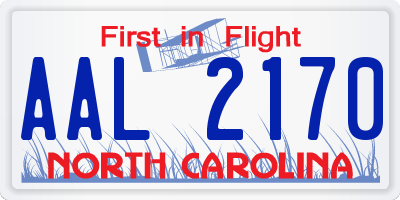 NC license plate AAL2170