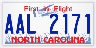 NC license plate AAL2171