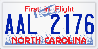 NC license plate AAL2176