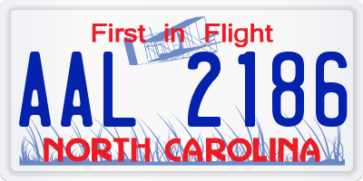 NC license plate AAL2186