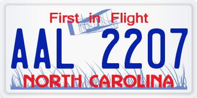 NC license plate AAL2207