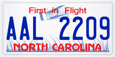 NC license plate AAL2209