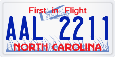 NC license plate AAL2211