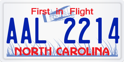 NC license plate AAL2214