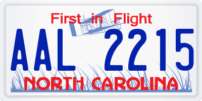 NC license plate AAL2215