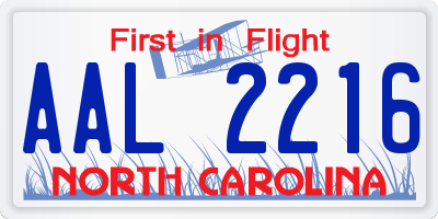 NC license plate AAL2216