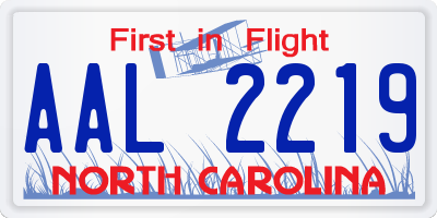 NC license plate AAL2219