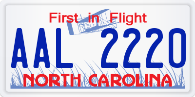NC license plate AAL2220