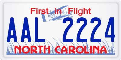 NC license plate AAL2224