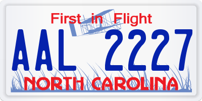 NC license plate AAL2227