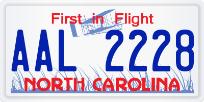 NC license plate AAL2228