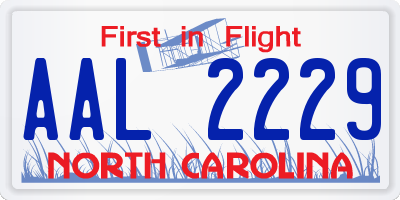 NC license plate AAL2229