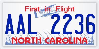 NC license plate AAL2236