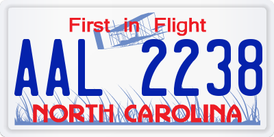 NC license plate AAL2238