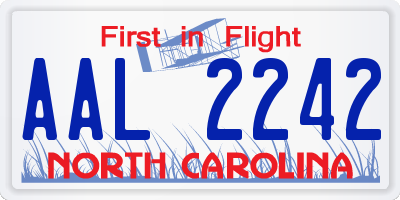 NC license plate AAL2242