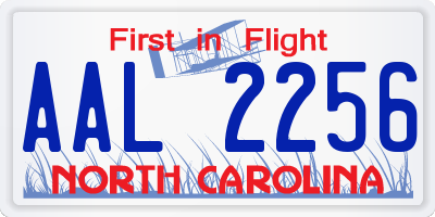 NC license plate AAL2256