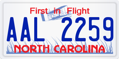 NC license plate AAL2259